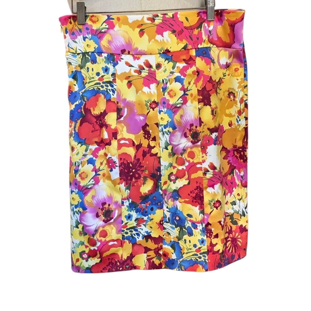 NY Collection Multicolor Floral Pencil Skirt